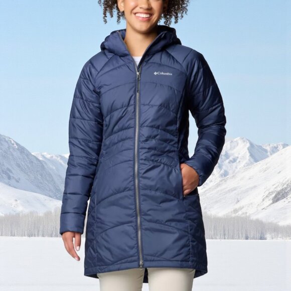 NWT Columbia Karis Gale II Long Jacket in Nocturnal 3X - Picture 1 of 7